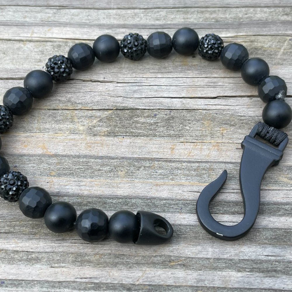Nordstrom Rack Bracelet Men Wristband Black beads - Picture 7 of 9